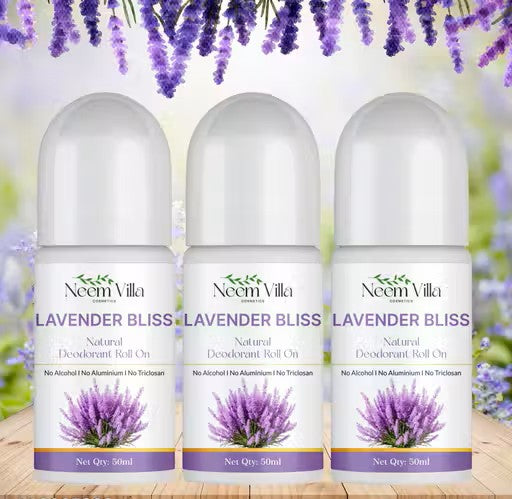 Natural Lavender Underarms Roll-On Deodorant - Long-Lasting Freshness, Aluminum-Free Formula for Odor Protection, 24-Hour (PACK OF 3)